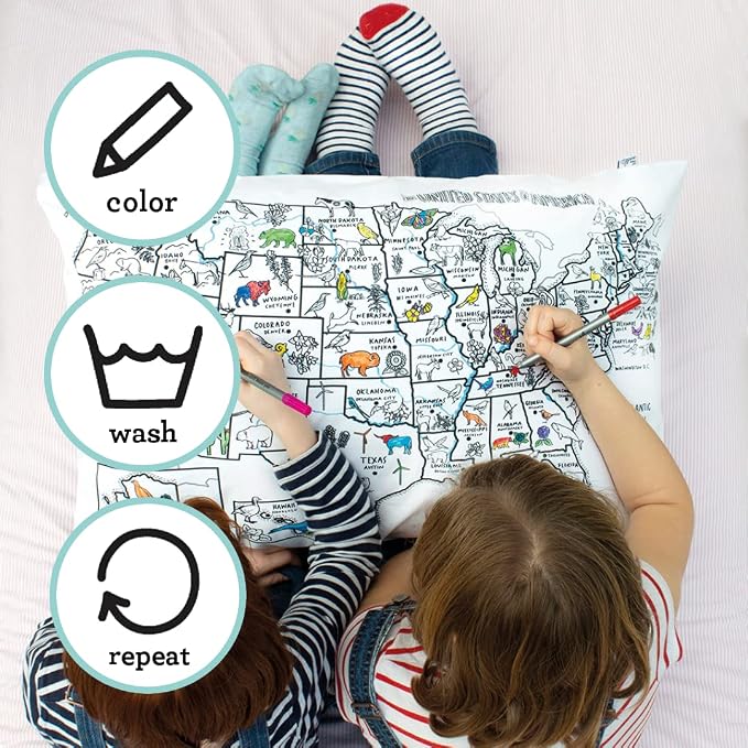 Coloring Pillowcase for Kids – Reusable DIY Pillow Cover - Image 4