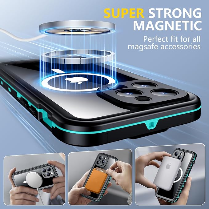 Red2Fire for iPhone 15 Pro Case Waterproof, Phone Case 6.1" Blue/Clear - Image 4