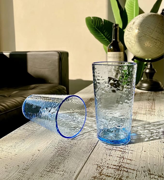 KLIFA- NICE- 20 ounce, Acrylic Highball Drinking Glasses, Stackable Plastic - Image 6