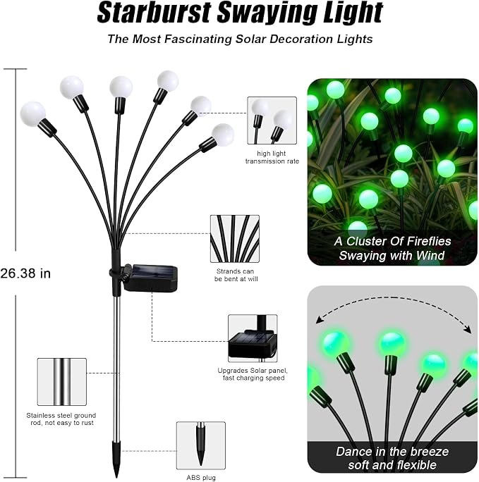 ZFNN Solar Firefly Light, Christmas Lights - Image 4