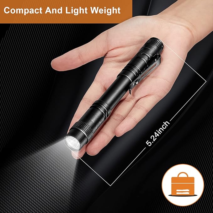 Honoson 10 Pieces Mini Pen Light Flashlight Small LED Pen Light Aluminum Pocket - Image 2