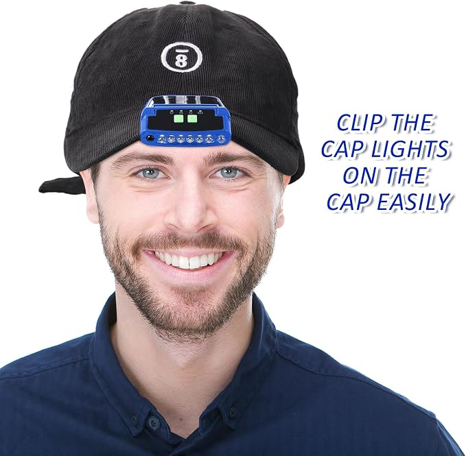Mudder LED Clip on Cap Lights USB Rechargeable Cap Flashlight Clip Waterproof - Image 5