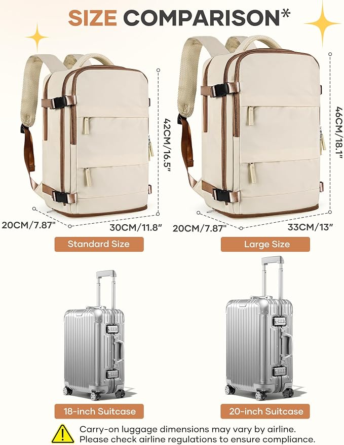 coofay Large Travel Backpack Carry on Flight Approved Mochila De Viaje Personal - Image 4