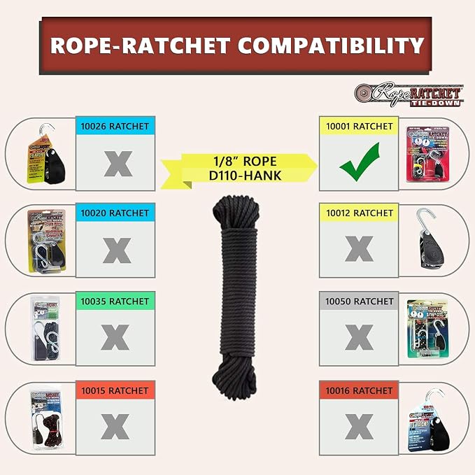Rope Ratchet 1/8" 50 ft Braided Polyester Utility Cord, Weather Resistant - Image 8