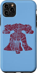 Philadelphia Street Map Liberty Bell Vintage Maroon Philly Case by Unknown