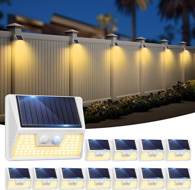 vighep 12Pack White Solar Lights Outdoor Motion Sensor, 3000K Warm Light/3 - Image 8