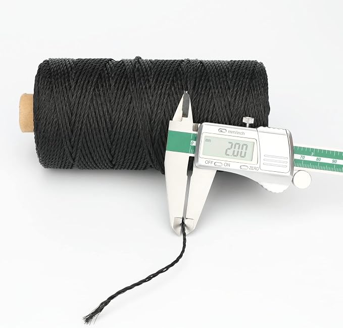 KINGLAKE 426 Feet Nylon Twine #36 Black Nylon String 2mm - Image 2