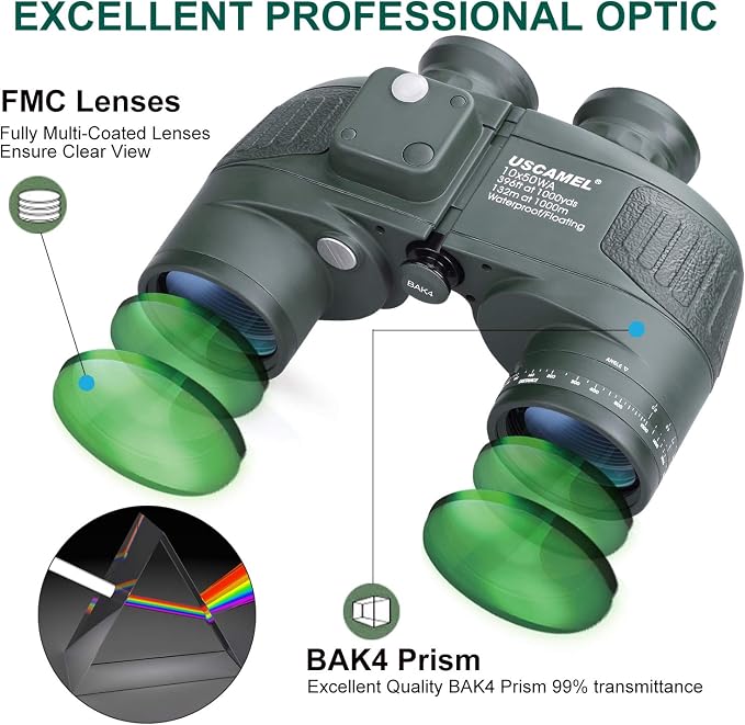 USCAMEL 10X50 Marine Binoculars - Image 3