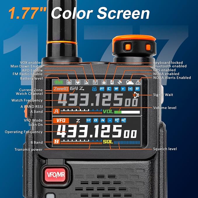 BAOFENG Radio Ham Radio Handheld 5RH PRO GPS APRS 10W Walkie Talkies Long Range - Image 8