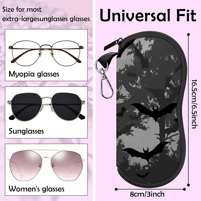 Glasses Case Sunglasses Eyeglass Soft Case Zipper Light Neoprene Pouch - Image 2