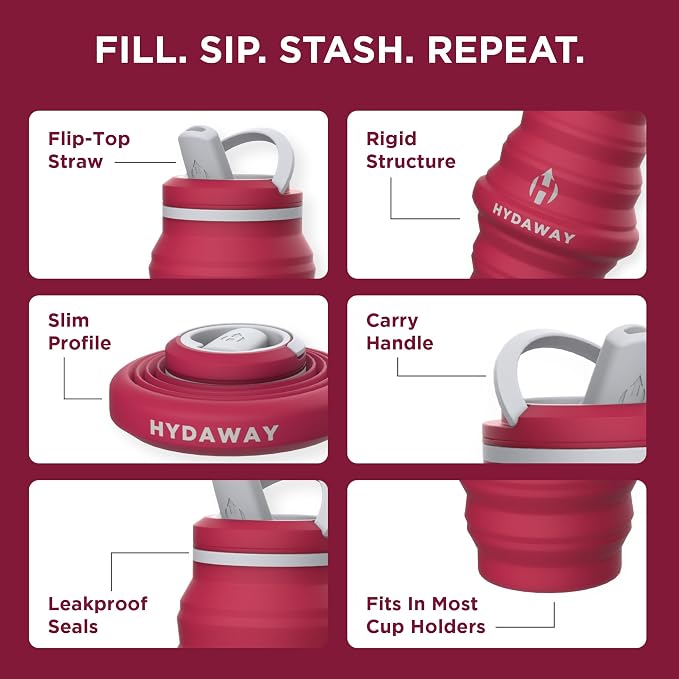 HYDAWAY Travel Collapsible Water Bottle 25oz - Image 4