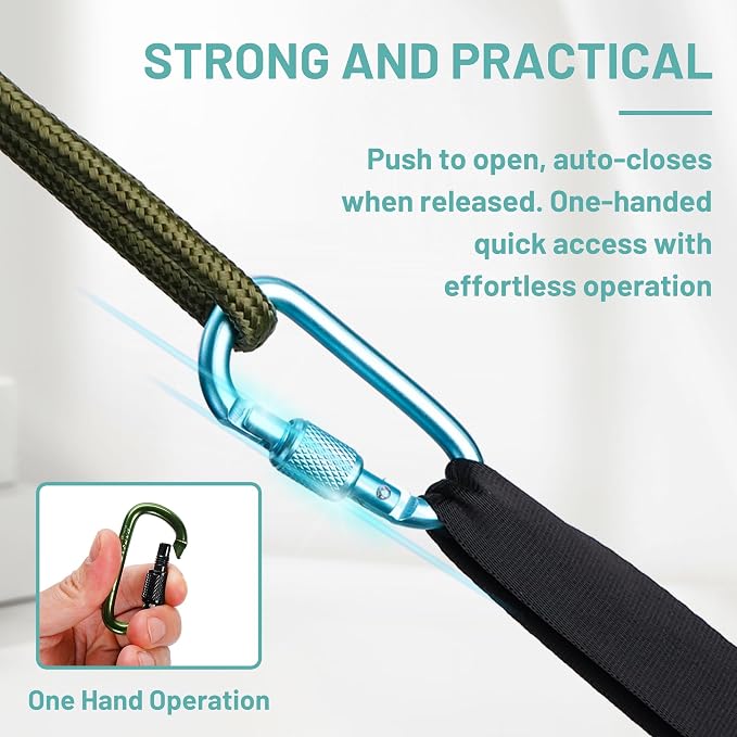 Multi-Pack Aluminum Carabiner Clips, Outdoor Activities - Image 4