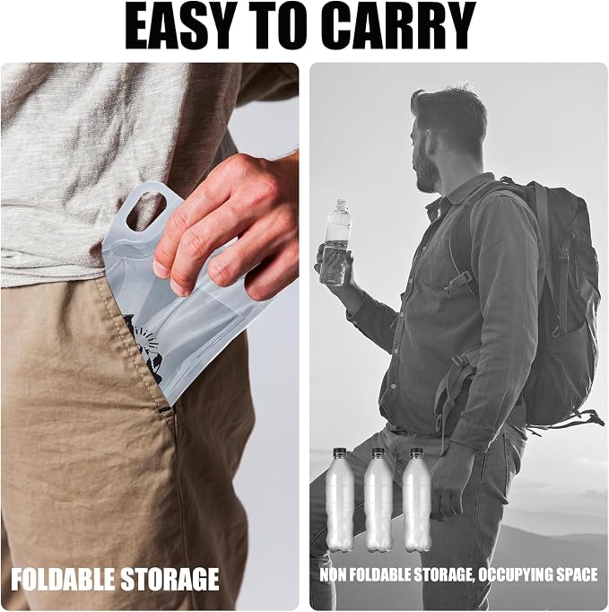 5-Pack 1L Hiking Collapsible Water Bottles - Image 2
