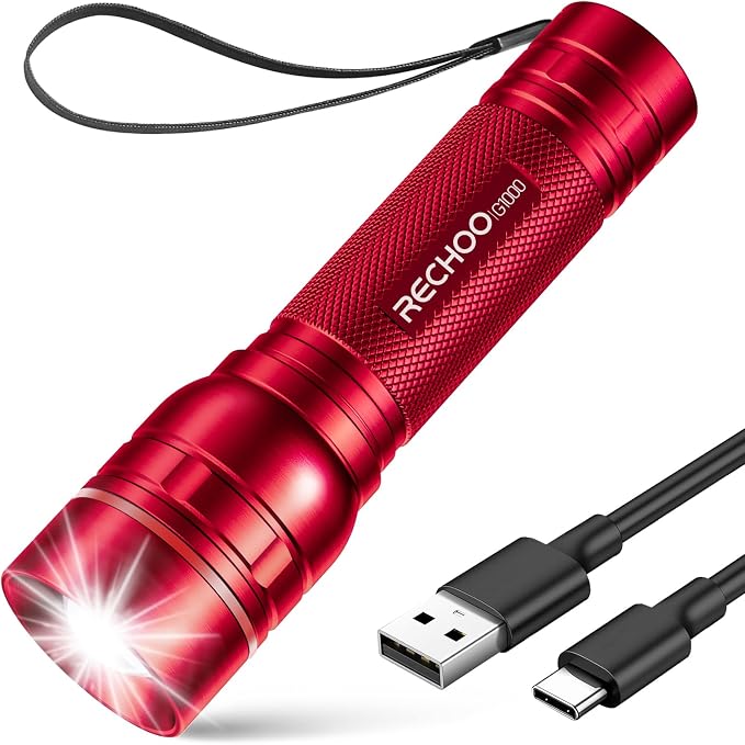 RECHOO Rechargeable Flashlights High Lumens, G1000 Super Bright Flash Light by RECHOO
