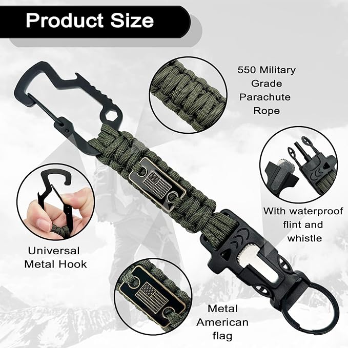 DDOUT Heavy Duty Paracord Lanyard 550 Paracord Braided Keychain - Image 2