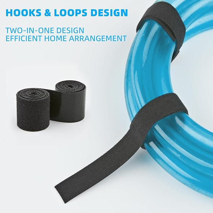 25 Ft x 1 inch Hook and Loop Roll, Reusable Fastening Cable Ties, Office and - Image 3