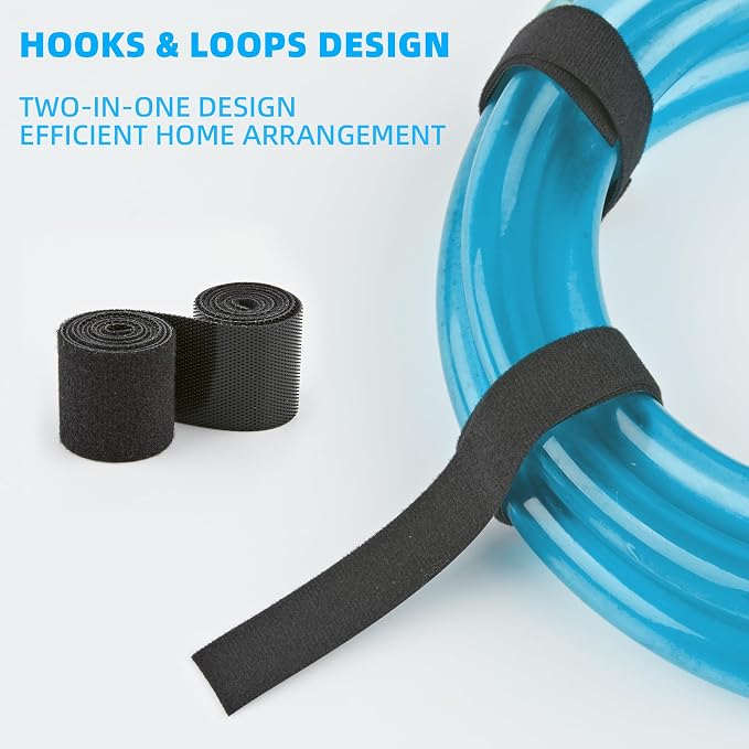 30 Ft x 1 inch Hook and Loop Roll, Reusable Fastening Cable Ties, Office and - Image 3