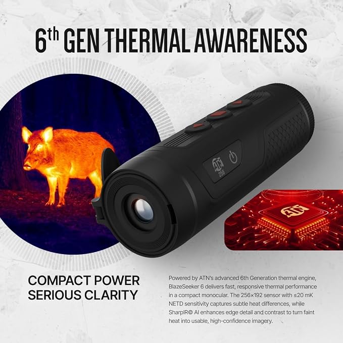 ATN BlazeTrek 6 Thermal Monocular, 6th Gen Thermal Engine, 384/640 Resolution - Image 2