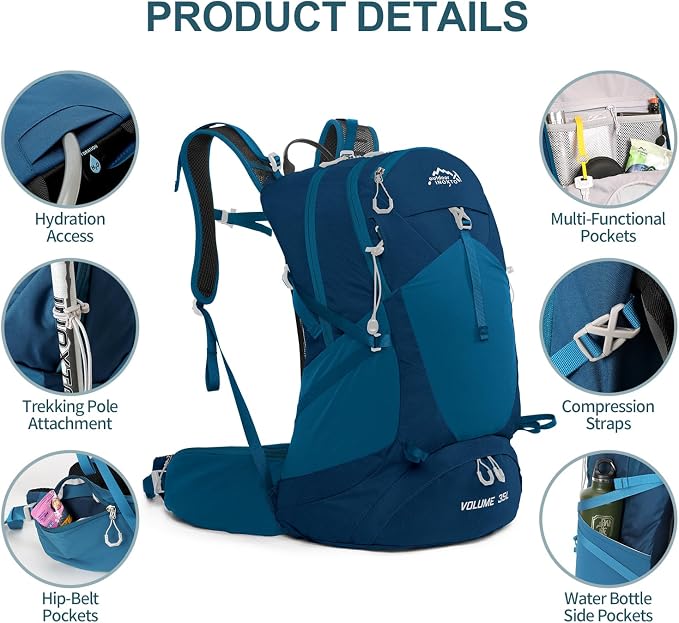 IX INOXTO Hiking Backpack, 26L/40L Waterproof Hiking Daypack - Image 3