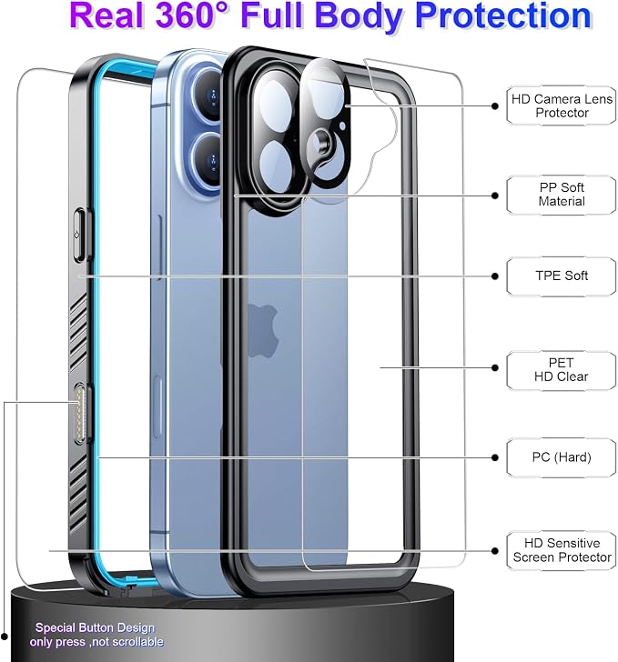Temdan Compatible with iPhone 17 Case, Waterproof Built-in Screen & Camera - Image 4