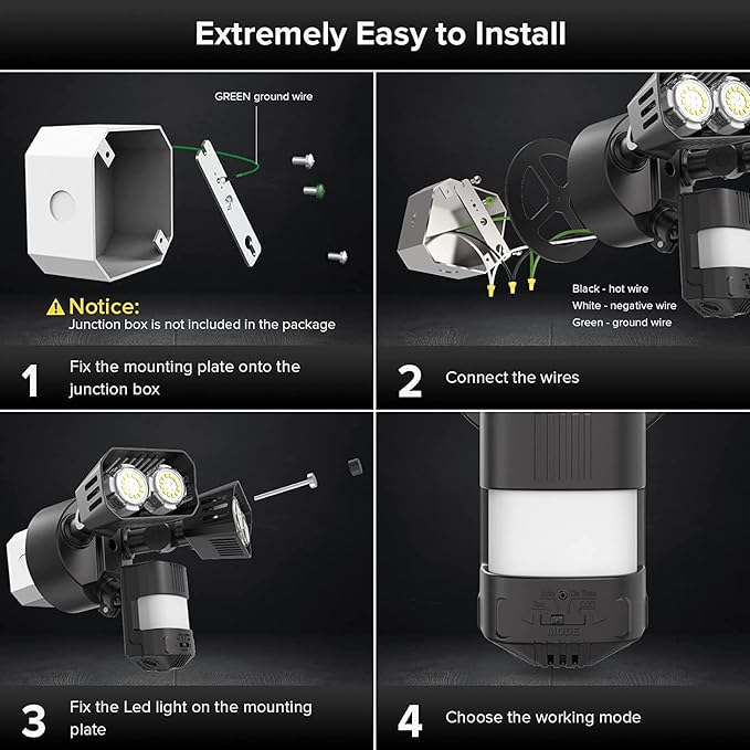 SANSI 28W 3500LM Motion Sensor Outdoor Lights, Outdoor Motion Sensor Light - Image 6