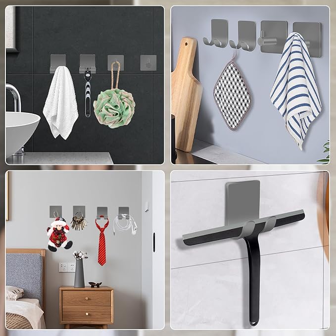CGBE Razor Holder for Shower, 4 Packs Shaver Holder and Hooks, Self Adhesive - Image 7