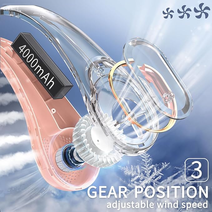FrSara Neck Fan, Portable Personal Fan Strong Wind, Air Volume, 360° Cooling - Image 4