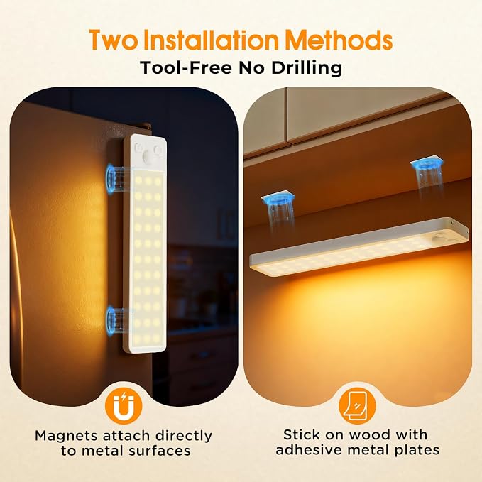 Under Cabinet Rechargeable Dimmable Lighting: 3 Color Temperature Motion Sensor - Image 6