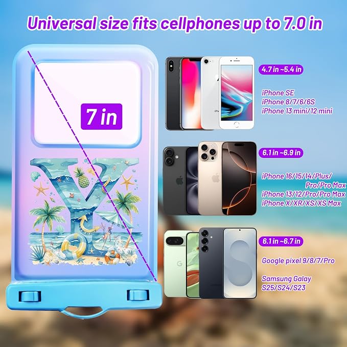 Personalized Initial Waterproof Phone Pouch Case - Image 2