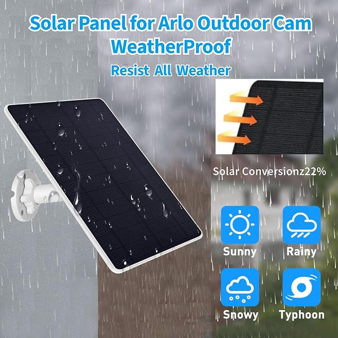 Solar Panel Charger for Arlo Essential 2K Outdoor/Essential XL Camera/Essential - Image 5
