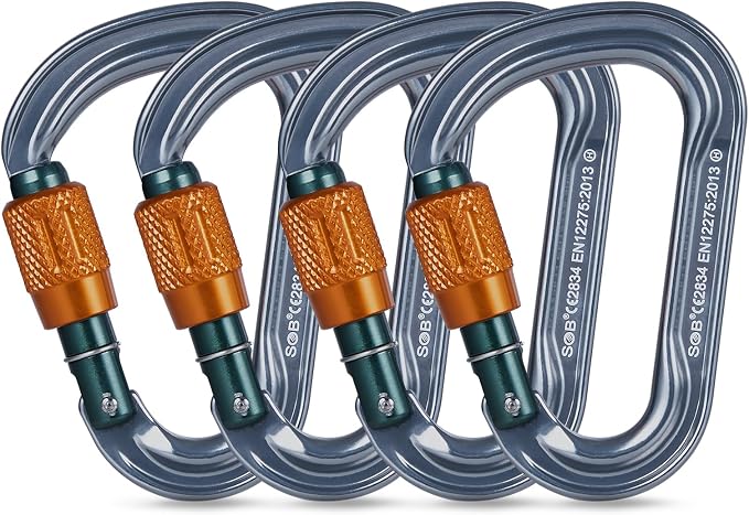 SOB Heavy Duty Steel Carabiner Clips -Auto Locking Climbing Carabiner, by SOB