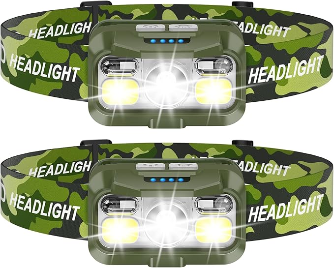 LHKNL Headlamp Rechargeable, Lumen Super Bright Motion Sensor Head Lamp - Image 8