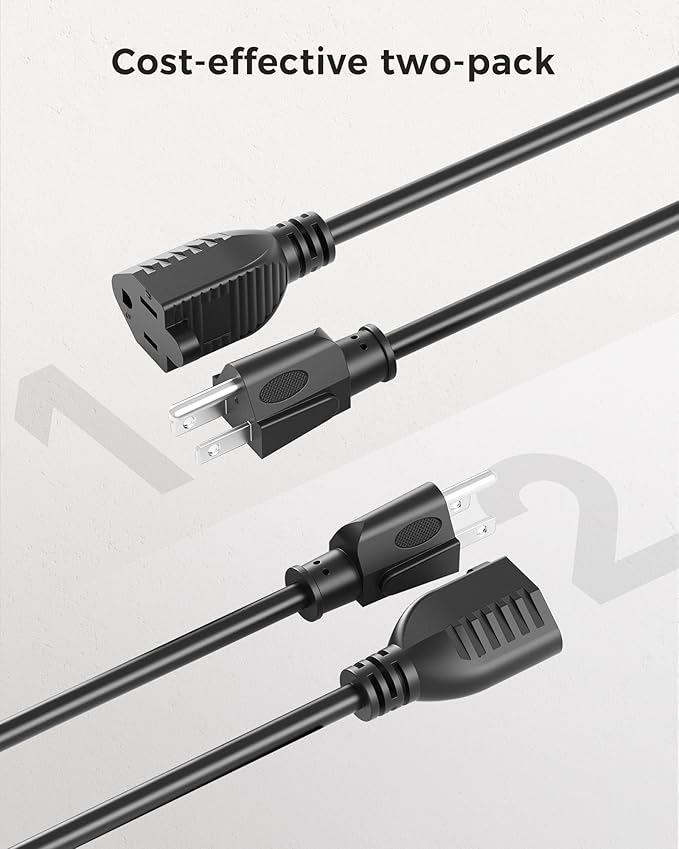 Cable Matters 2-Pack 16 AWG Heavy Duty 13A Power Extension Cord - 15ft - Image 6