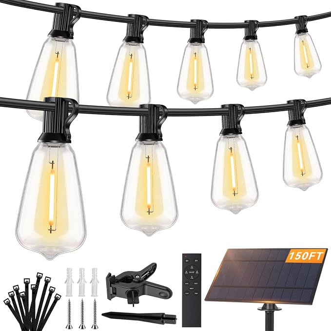 Brightever 150FT Solar String Lights Outdoor Waterproof by Brightever