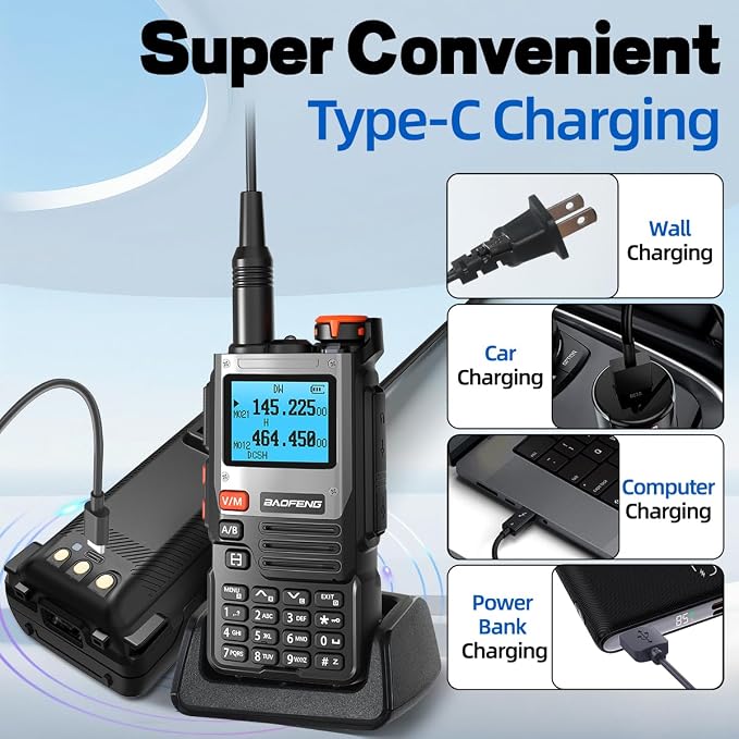 BaoFeng Radio Ham Radio Handheld K61 8W Rechargeable Walkie Talkies 2600mAh - Image 6