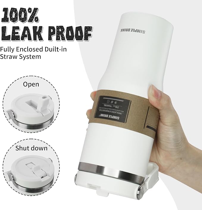 30oz Flip Straw Insulated Water Bottle - Image 5