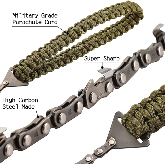 Pocket Chainsaw with Paracord Handle 36 Inches 16 Teeth Long Chain Hand Saw - Image 4