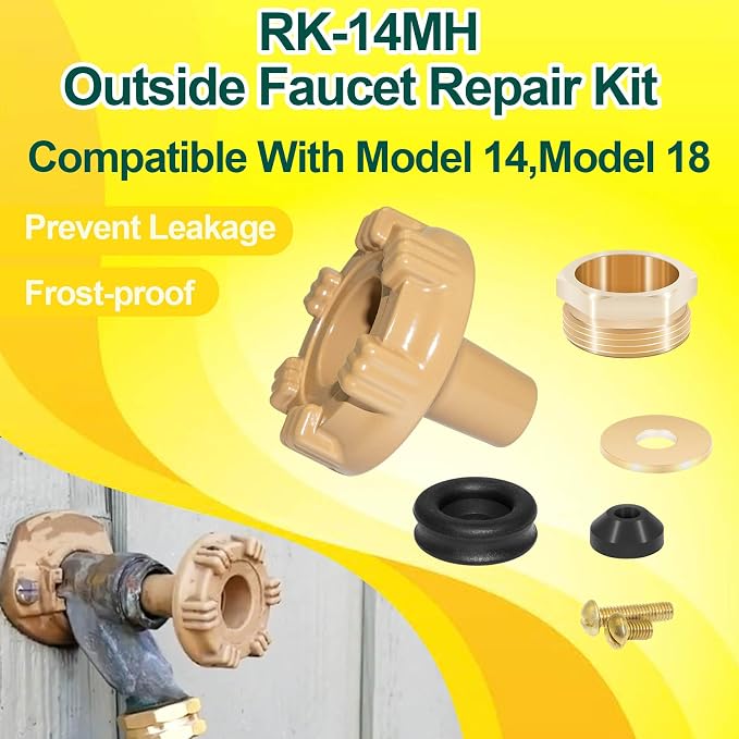 RK-14MH Outside Faucet Repair Kit Metal Handle Compatible - Image 2