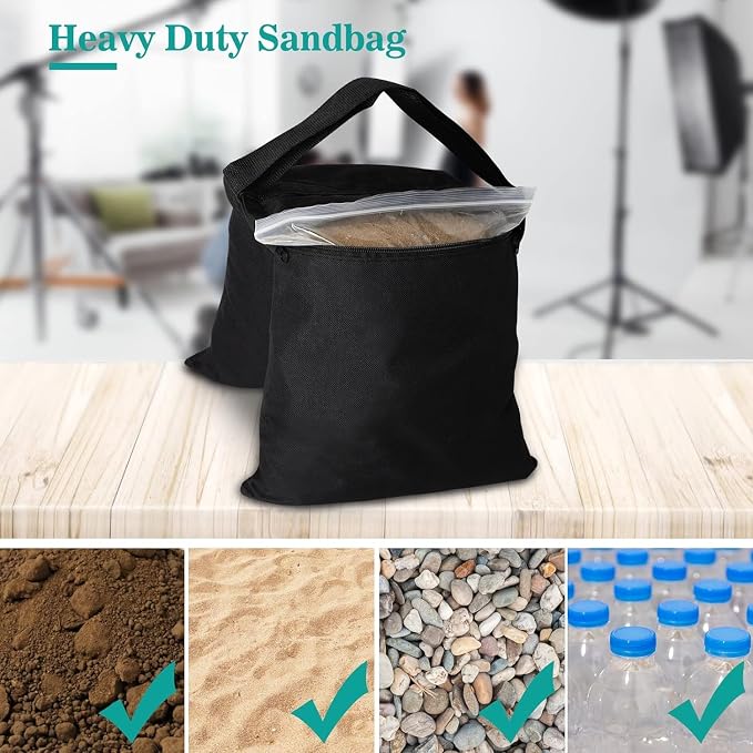 2 Packs Sandbags Weight Bags for Light Stand Photography Video Support - Image 2