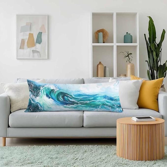 Couch Body Pillow Cover Ocean Wave Bedding Body Pillow Case - Image 2