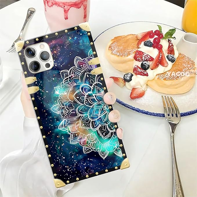 Compatible with iPhone 12 Case, Starry Sky Colourful Mandala Luxury Golden - Image 5