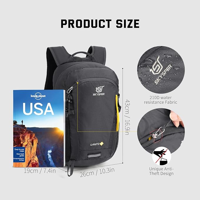 SKYSPER Small Hiking Backpack, 20L Lightweight Travel Backpacks Hiking Daypack - Image 5