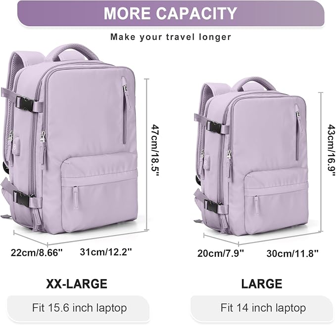 WONHOX Large Travel Backpack Carry on Flight Approved Laptop Work Business - Image 3
