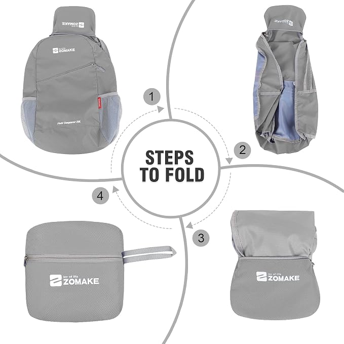 ZOMAKE Lightweight Packable Backpack, Foldable Backpacks Small Daypack - Image 6