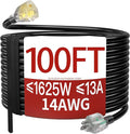 100 FT 14/3 Extension Cord Outdoor, Heavy Duty Weatherproof & Flame Retardant by Skrizcable