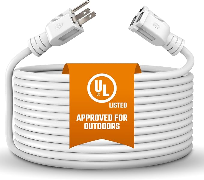 Heavy Duty Extension Cord/Wire Power Cable, Indoor/Outdoor, Single Outlet by BindMaster