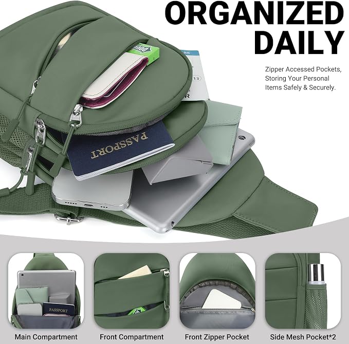 Tuwubi Crossbody Bags for Women, Sling Bag for Men, Small Hiking Backpack Anti - Image 4