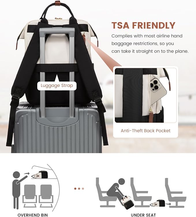 LOVEVOOK Laptop Backpack for Women, 15.6'' Waterproof Nurse Bag Teacher Work - Image 8