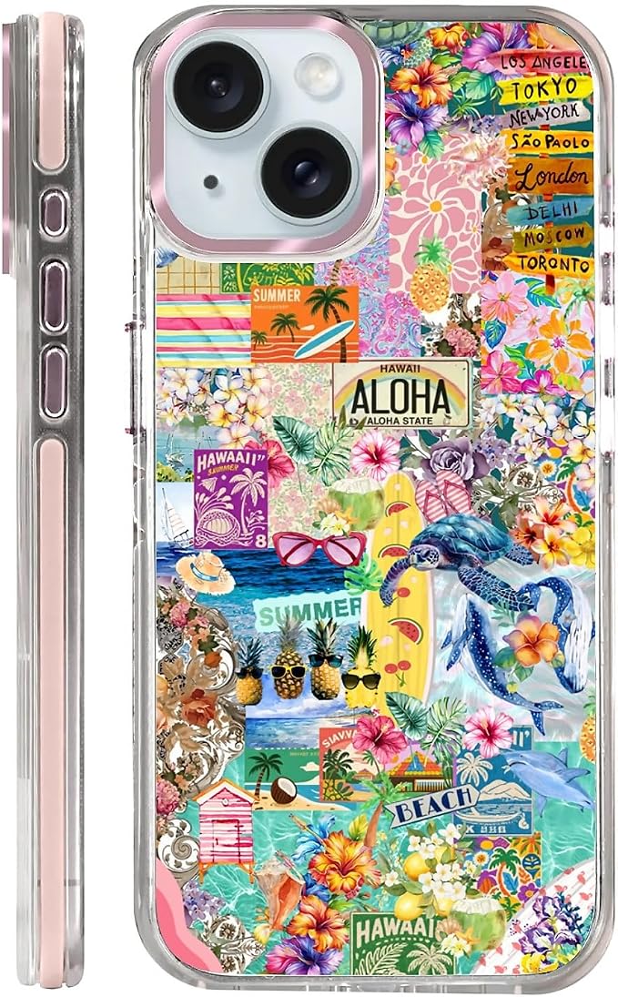 Case for iPhone 15, Hawaii Aloha Cover Coastal Beach Collage Phone Case by Toulas