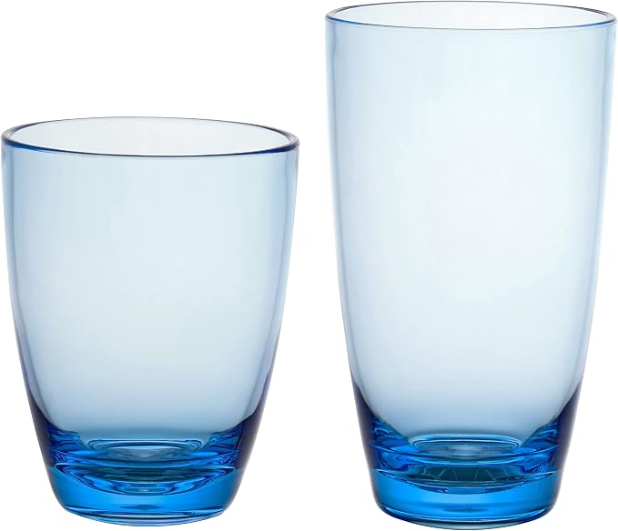 KLIFA- ETON- 15.2 & 20.8 ounce, Acrylic Tumbler & Highball Drinking Glasses Set by KLIFAHome